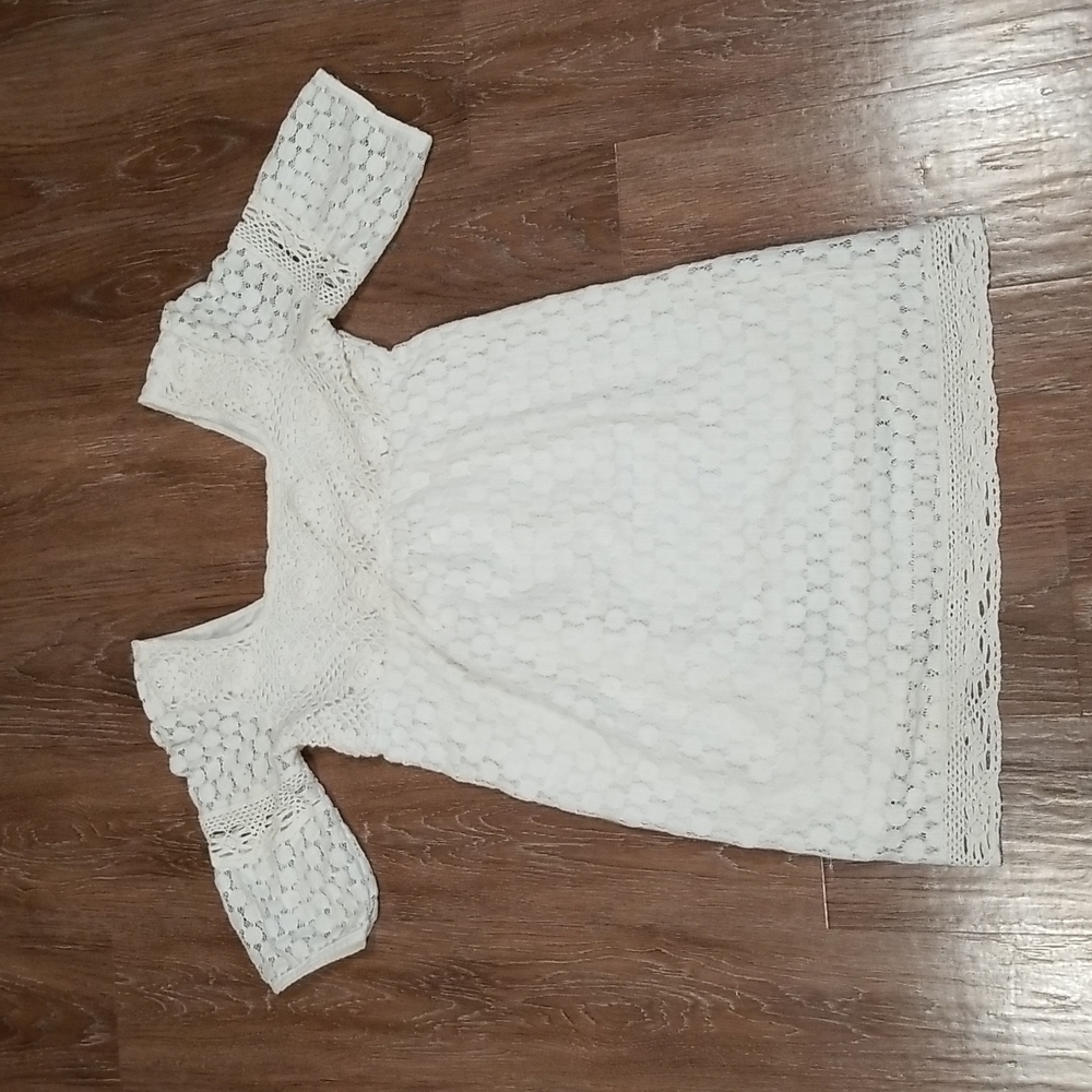 (M) Solitare by Ravi Khosla Anthropologie Lace Bohemian Cottagecore Crochet